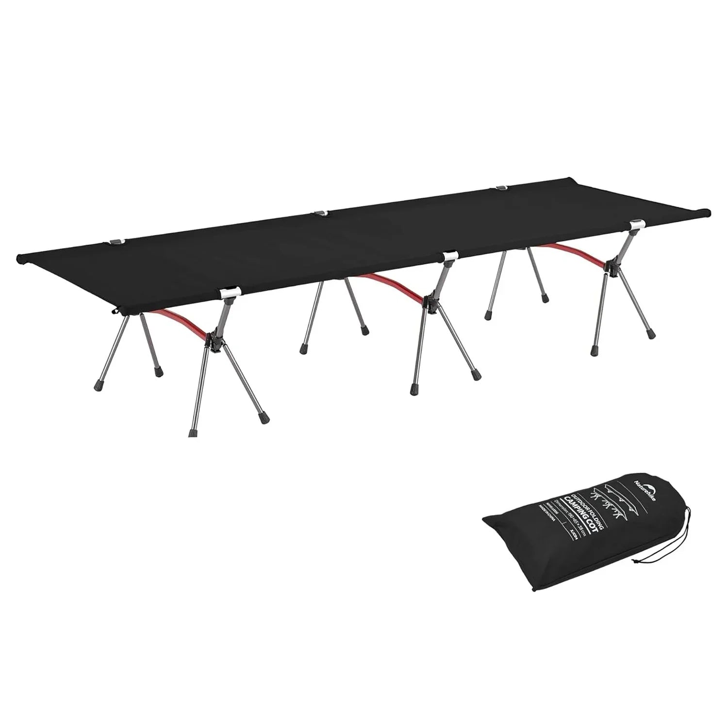 Naturehike Folding Camping Cot Height Adjustable Ultralight Backpacking Cot Portable Outdoor Travel Camping Bed Tent Bed