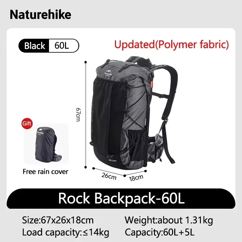 Naturehike Rock Outdoor Backpack Large Capacity With Rain Cover