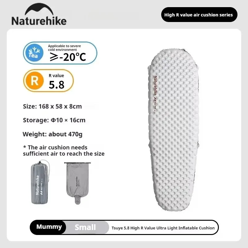 Naturehike Ultralight Inflatable Sleeping Pad R Value 5.8