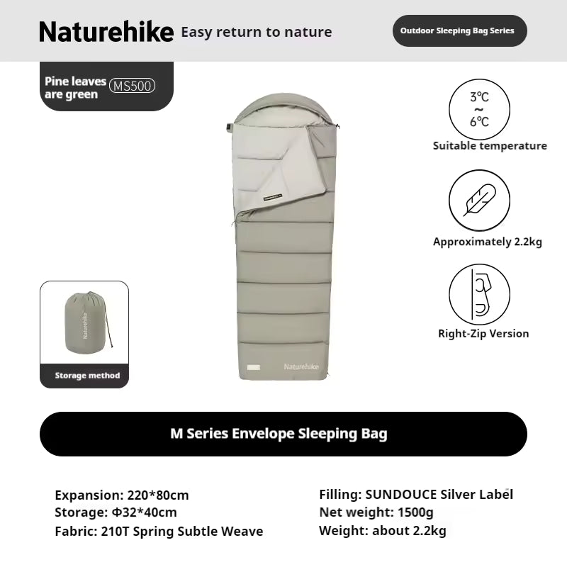 Naturehike Warmy Square Hooded Cotton Sleeping Bag (2026)